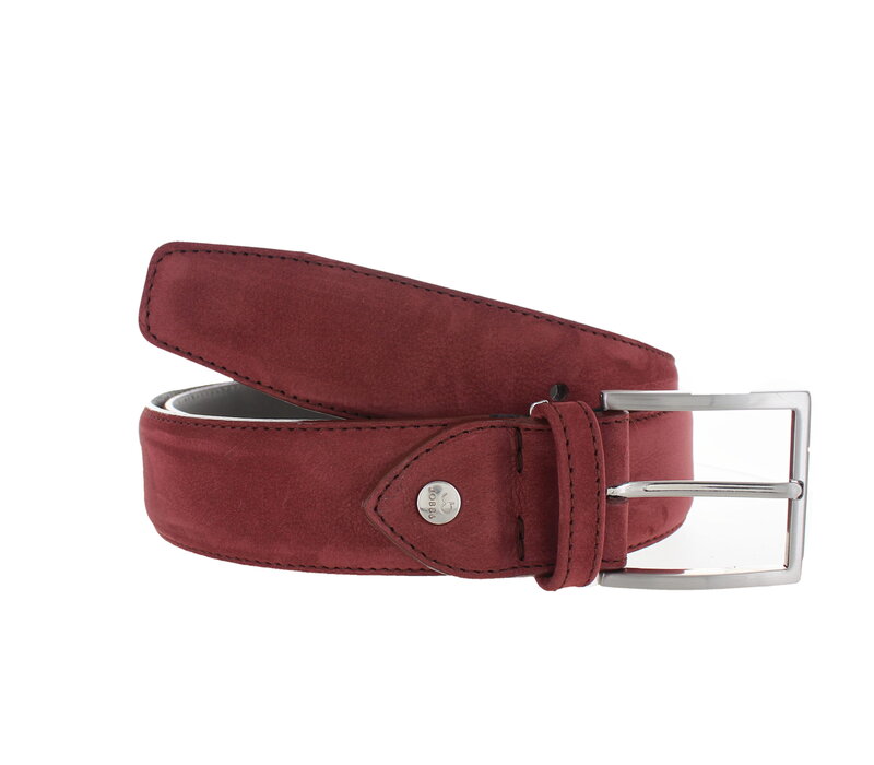 Fausto | Nubuck ceintuur 4cm | Burgundy
