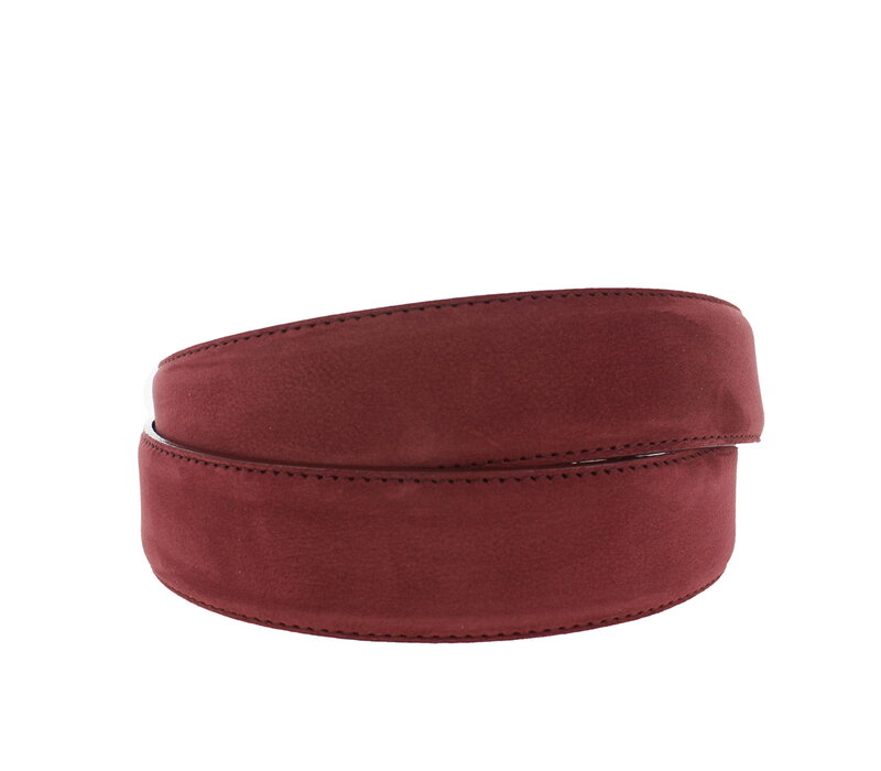 Fausto | Nubuck ceintuur 4cm | Burgundy