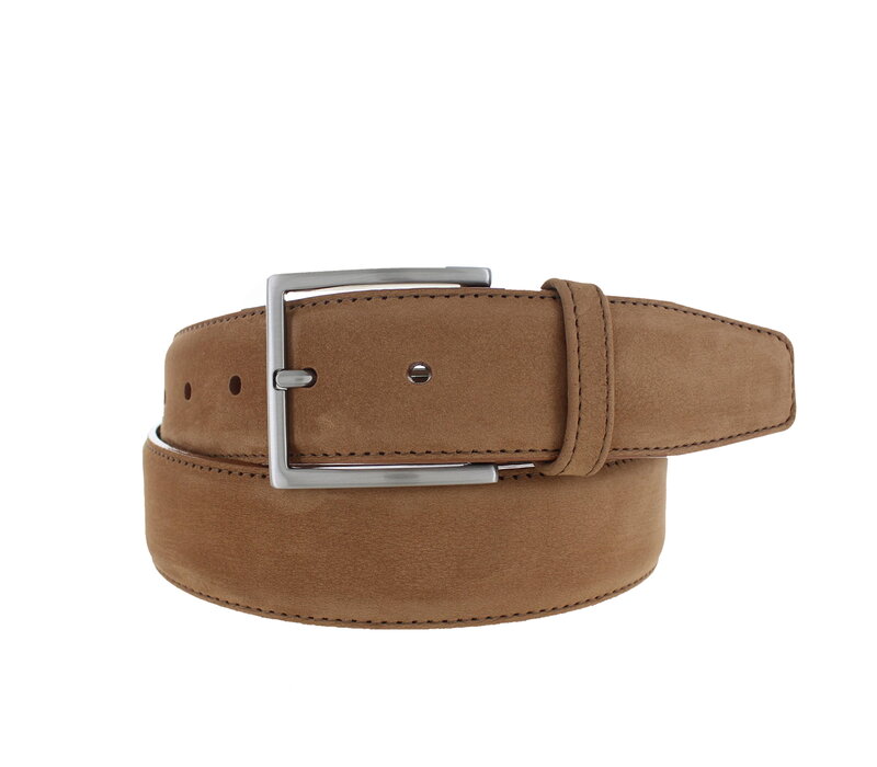 Fausto | Nubuck ceintuur 4cm | Lichtbruin