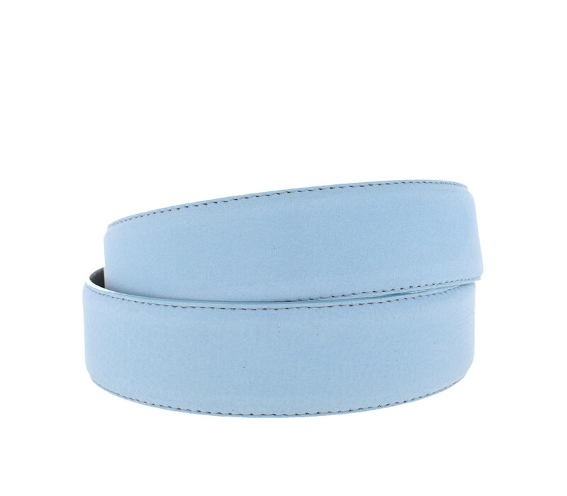 Fausto | Nubuck ceintuur 4cm | Lichtblauw