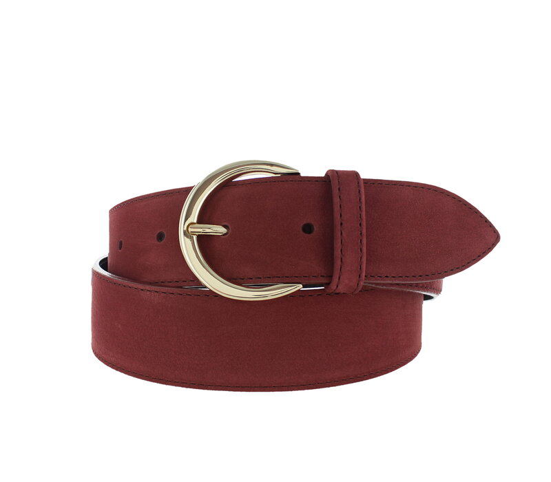 Emma | Nubuck damesriem 4cm | Bordeaux