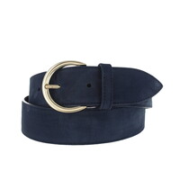 Emma | Nubuck damesriem 4 cm | Donkerblauw