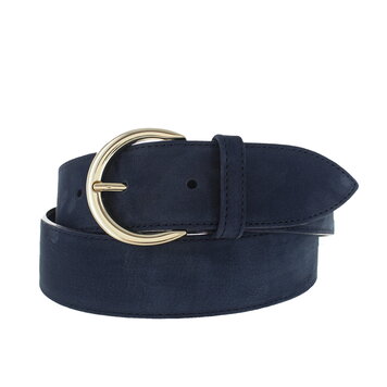 H.A.N. Emma | Nubuck damesriem 4 cm | Donkerblauw
