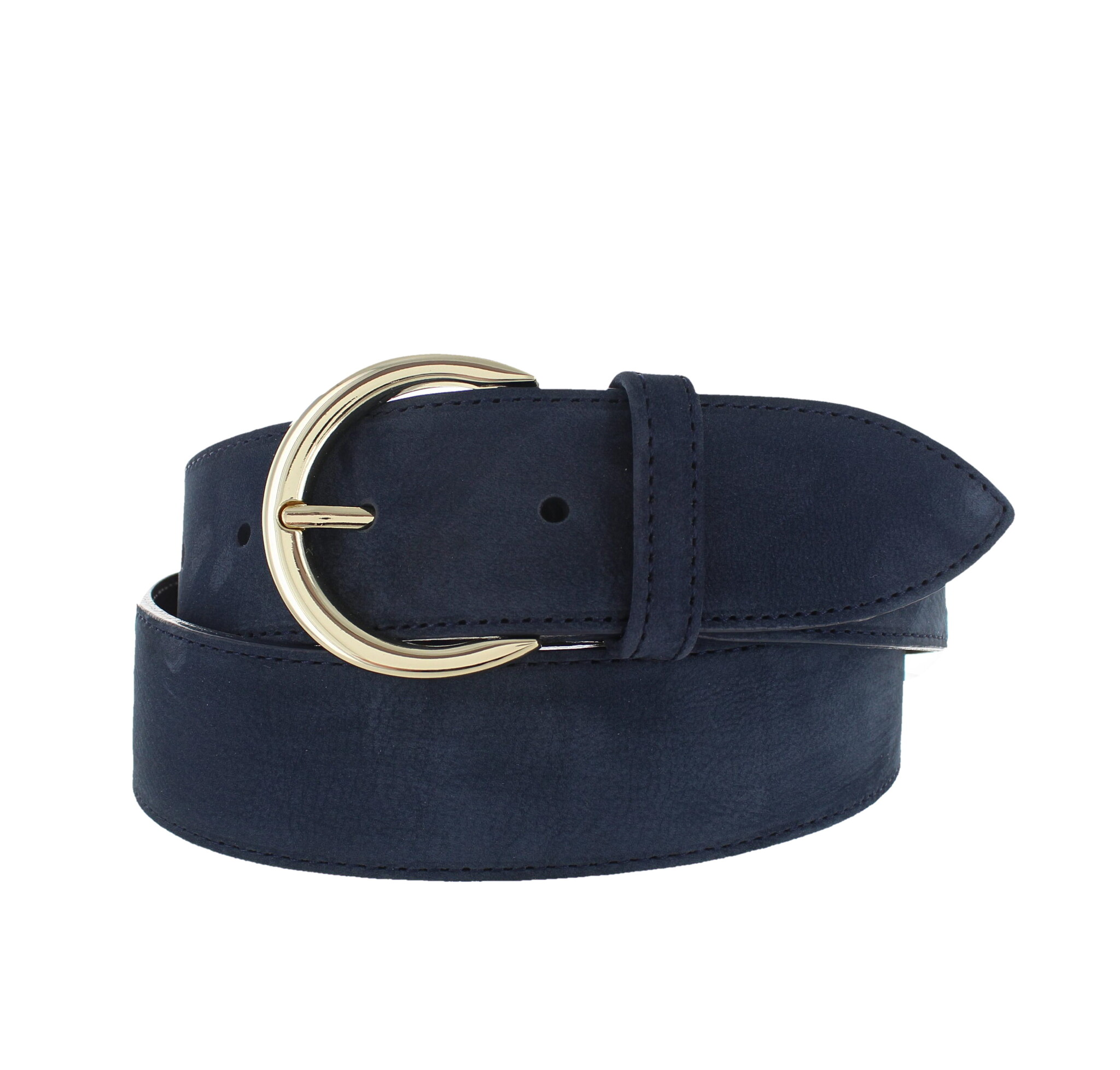 H.A.N Emma | Nubuck damesriem 4 cm | Donkerblauw