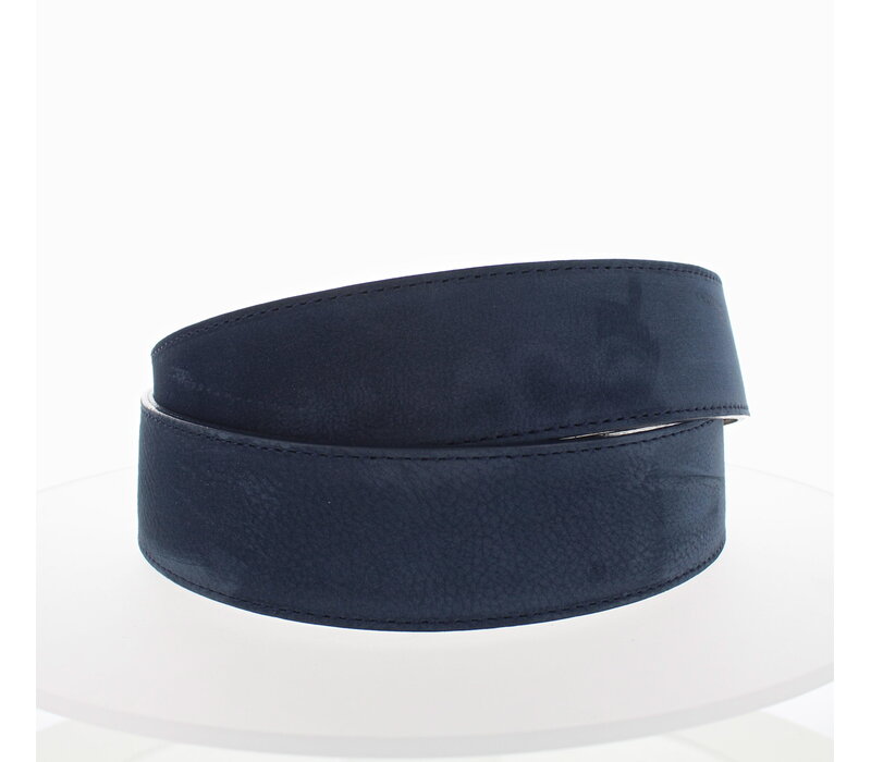 Emma | Nubuck damesriem 4 cm | Donkerblauw