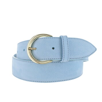H.A.N. Emma | Nubuck damesriem 4cm | Lichtblauw