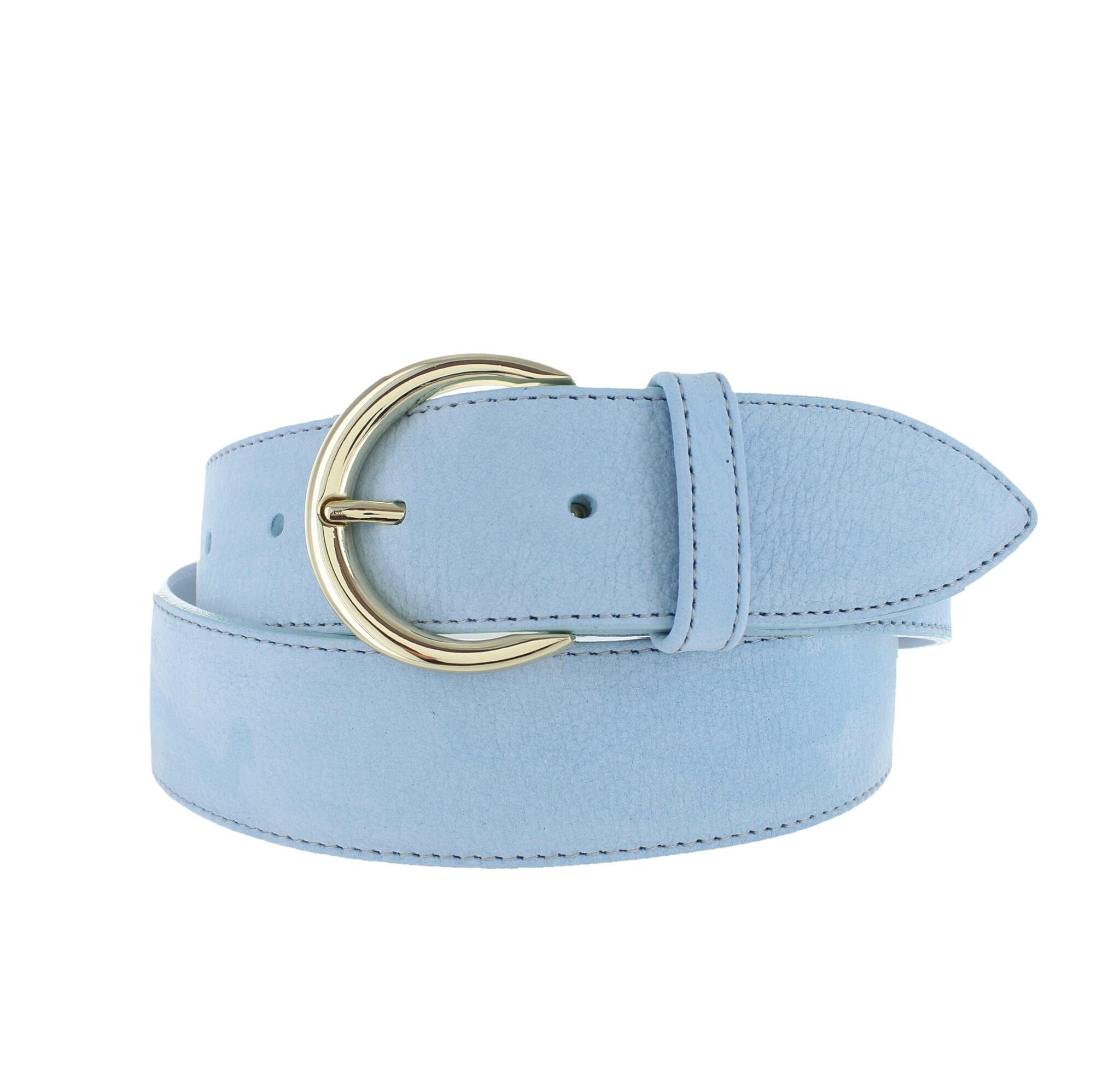 H.A.N Emma | Nubuck damesriem 4cm | Lichtblauw