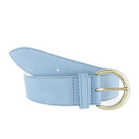 Emma | Nubuck damesriem 4cm | Lichtblauw