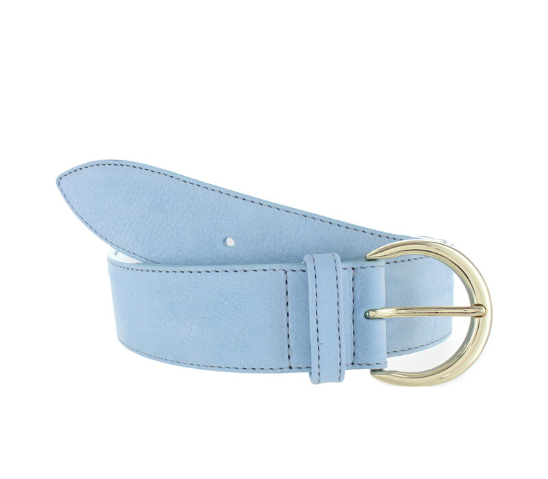 Emma | Nubuck damesriem 4cm | Lichtblauw
