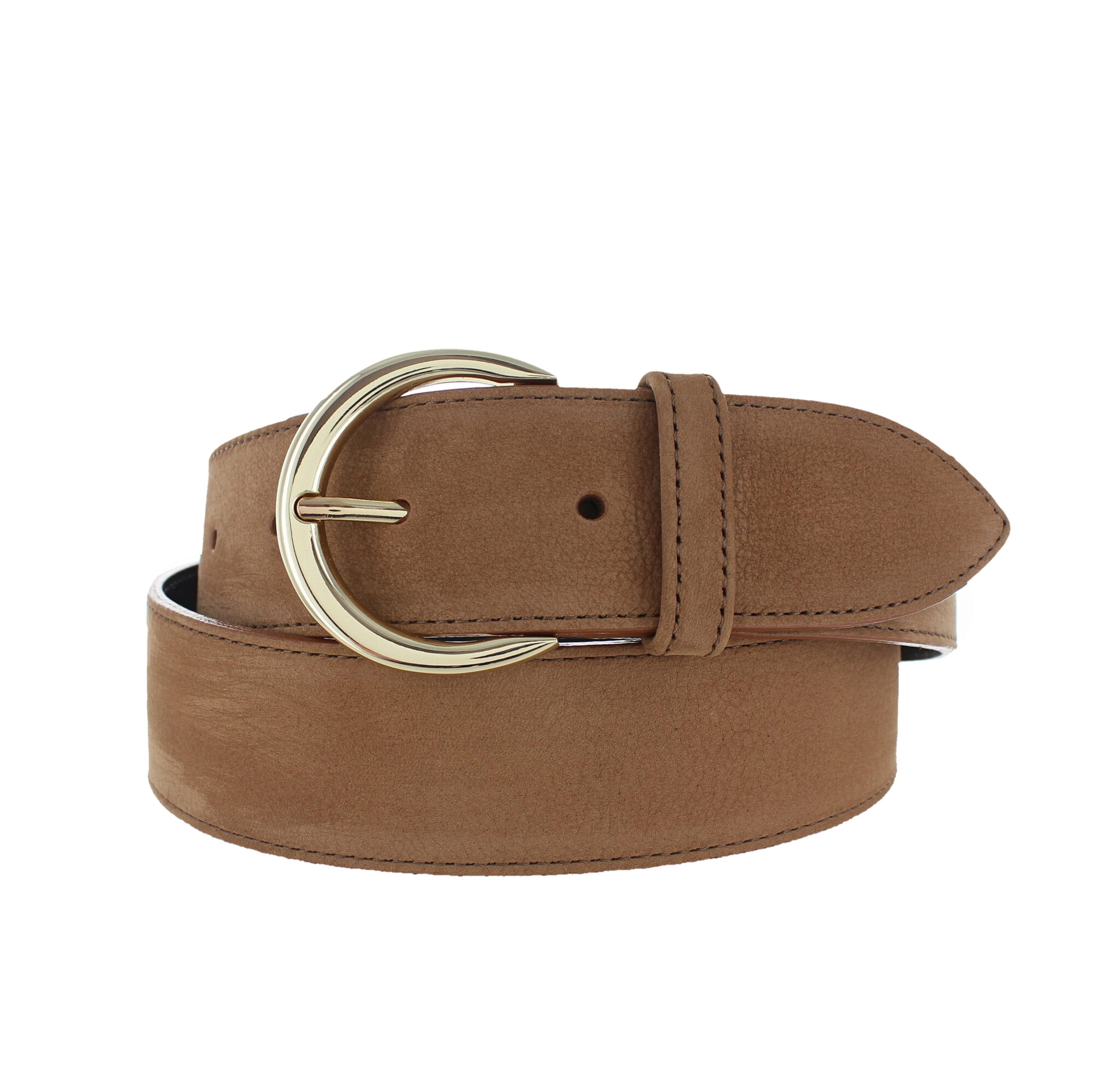 H.A.N Emma | Nubuck damesriem 4cm | Lichtbruin