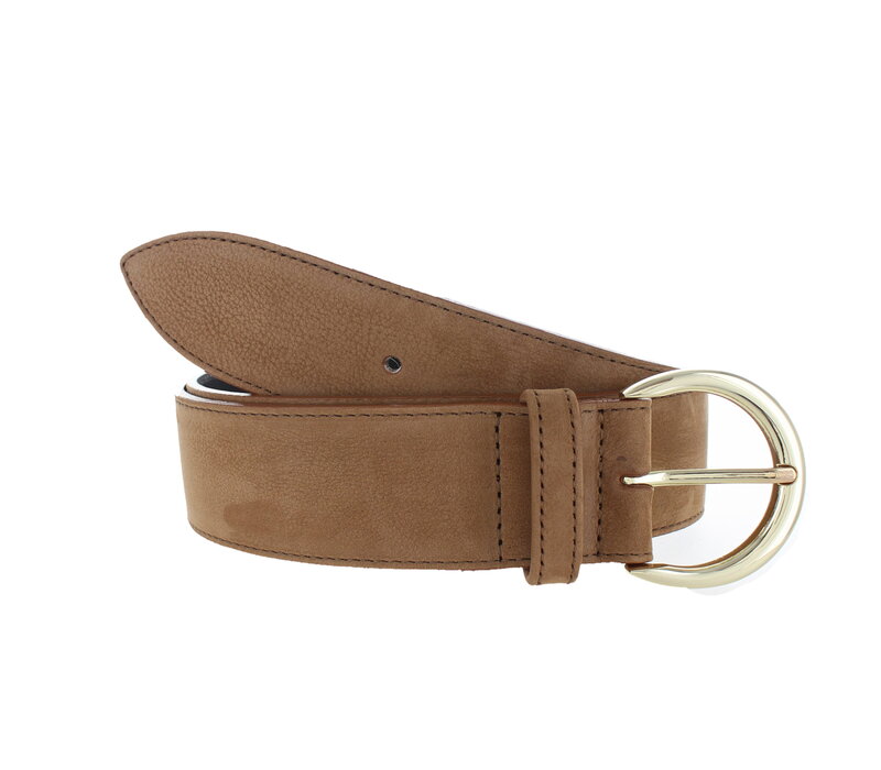 Emma | Nubuck damesriem 4cm | Lichtbruin