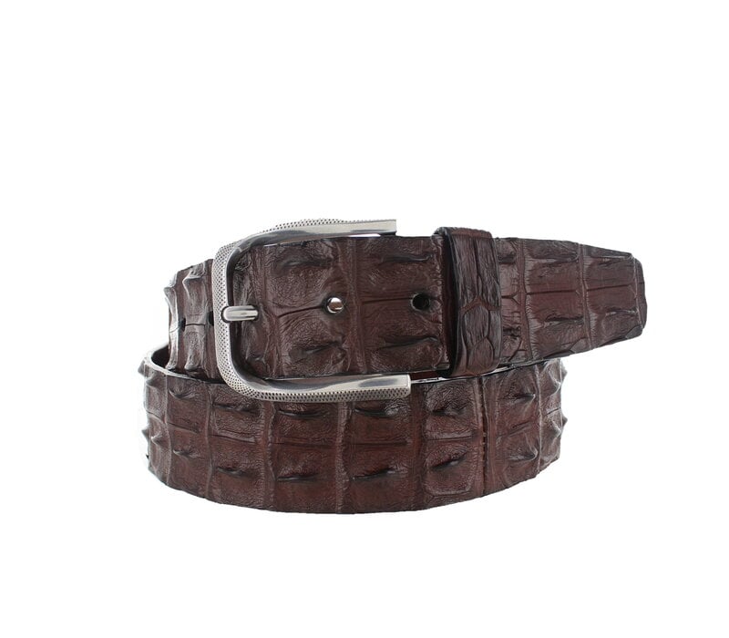 Originele krokodillen leren riem | Bruin
