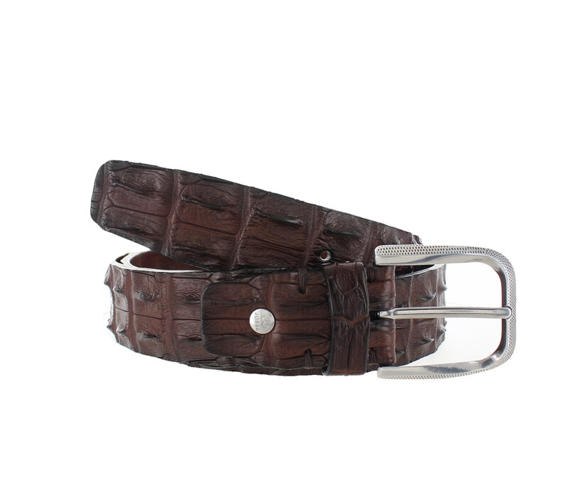 Originele krokodillen leren riem | Bruin