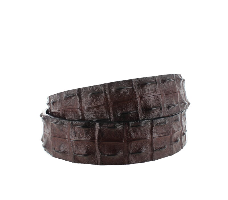 Originele krokodillen leren riem | Bruin