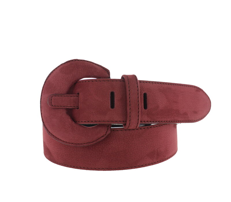 Noémie | Nubuck damesriem 4cm | Bordeaux