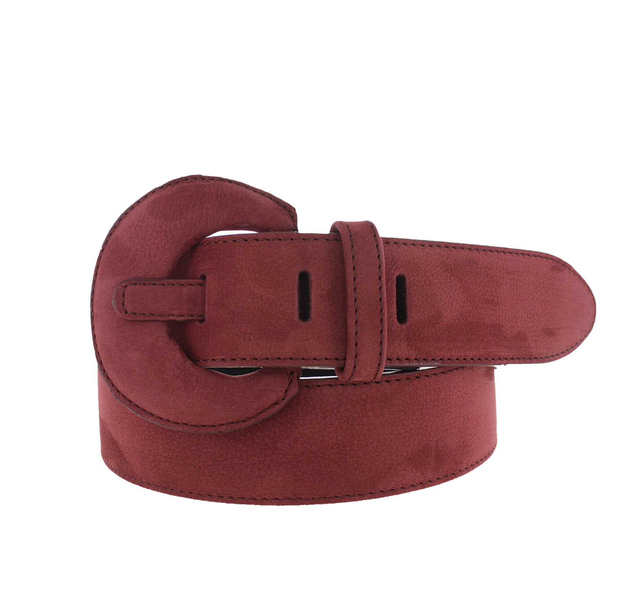 H.A.N Noémie | Nubuck damesriem 4cm | Bordeaux