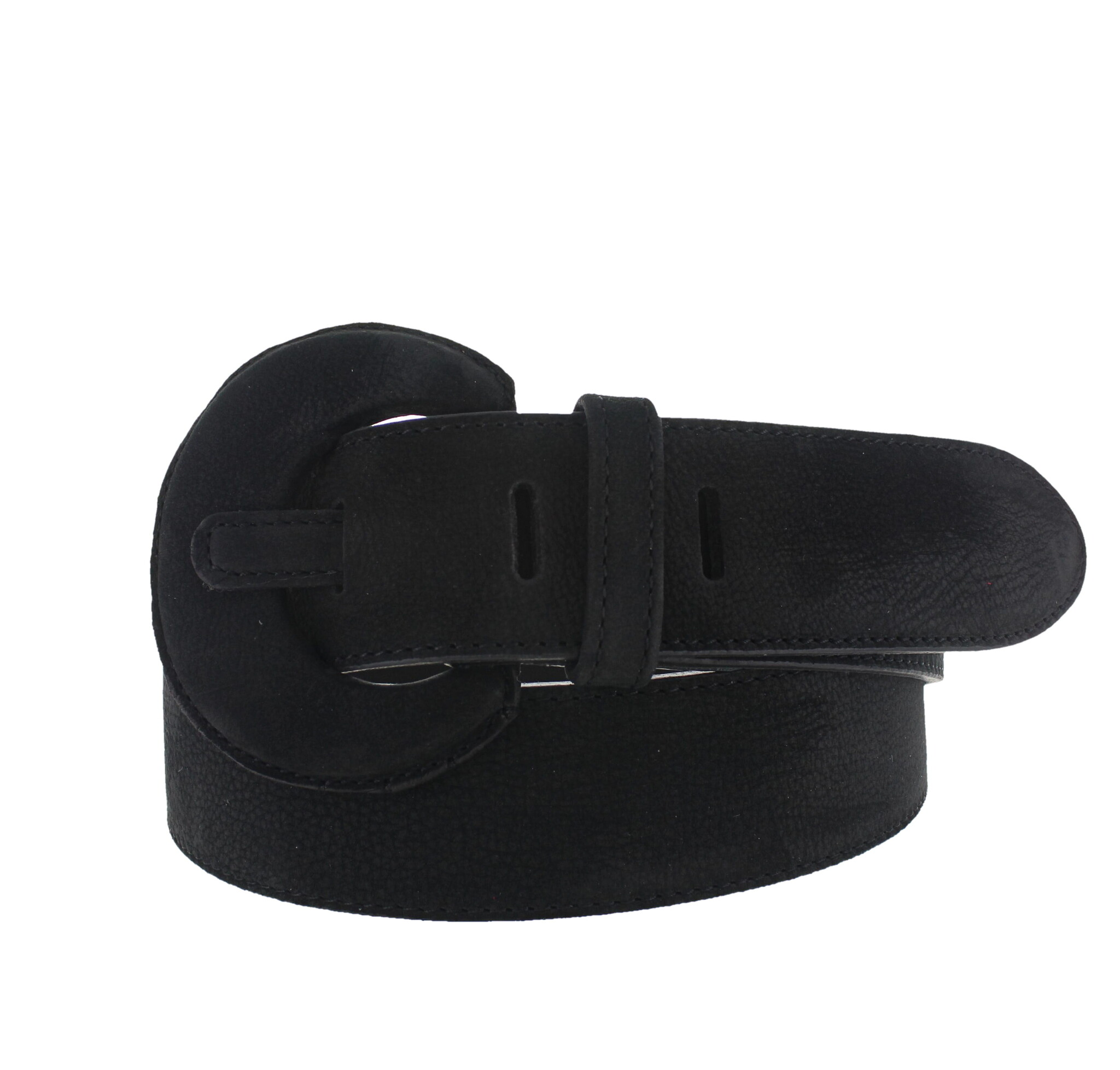 H.A.N Noémie | Nubuck damesriem 4cm | Zwart
