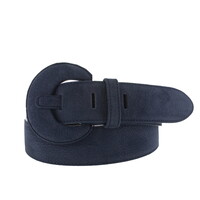 Noémie | Nubuck damesriem 4cm | Donkerblauw