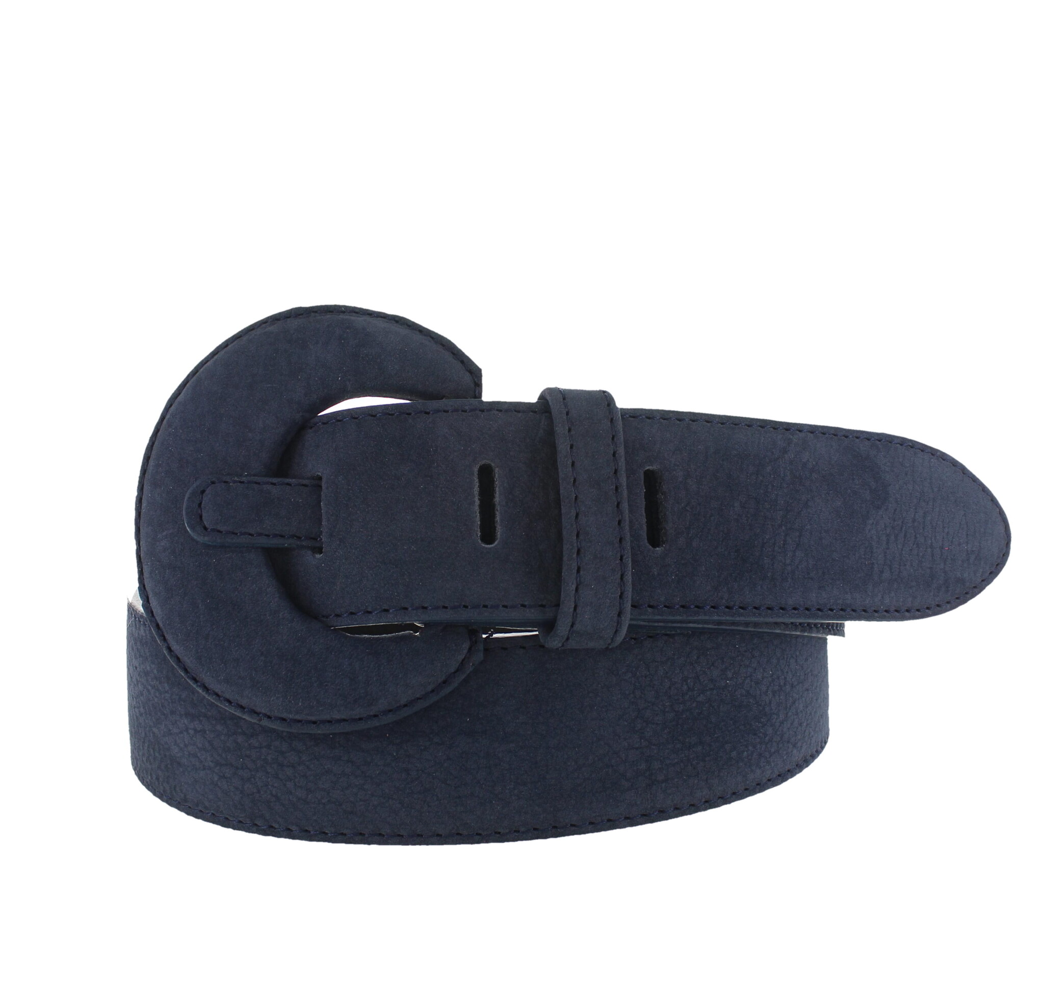 H.A.N Noémie | Nubuck damesriem 4cm | Donkerblauw