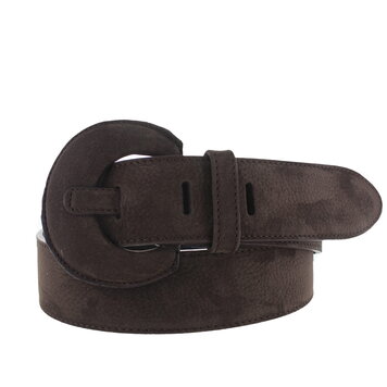 H.A.N. Noémie | Nubuck damesriem 4cm | Donkerbruin