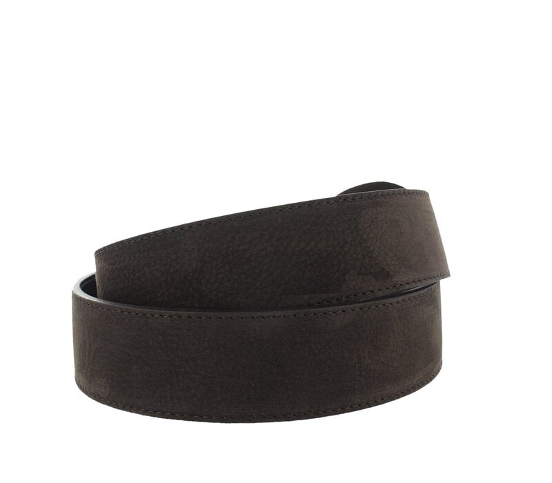 Noémie | Nubuck damesriem 4cm | Donkerbruin