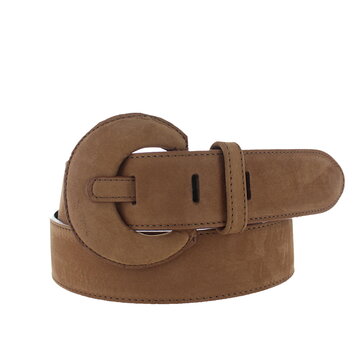 H.A.N. Noémie | Nubuck damesriem 4cm | Lichtbruin