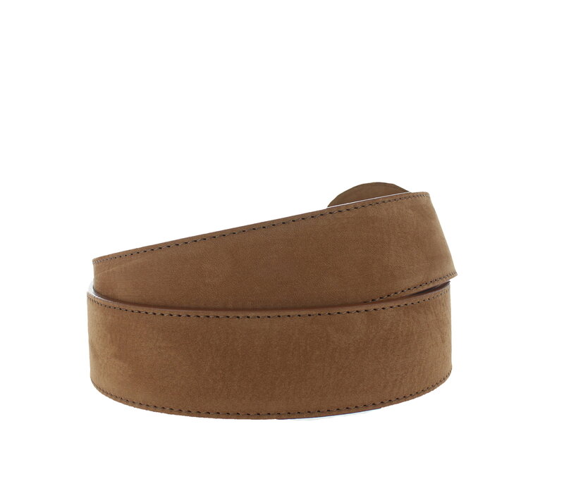 Noémie | Nubuck damesriem 4cm | Lichtbruin