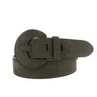 Noémie | Nubuck damesriem 4cm | Donkergroen