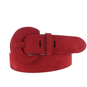H.A.N. Noémie | Nubuck damesriem 4cm | Rood
