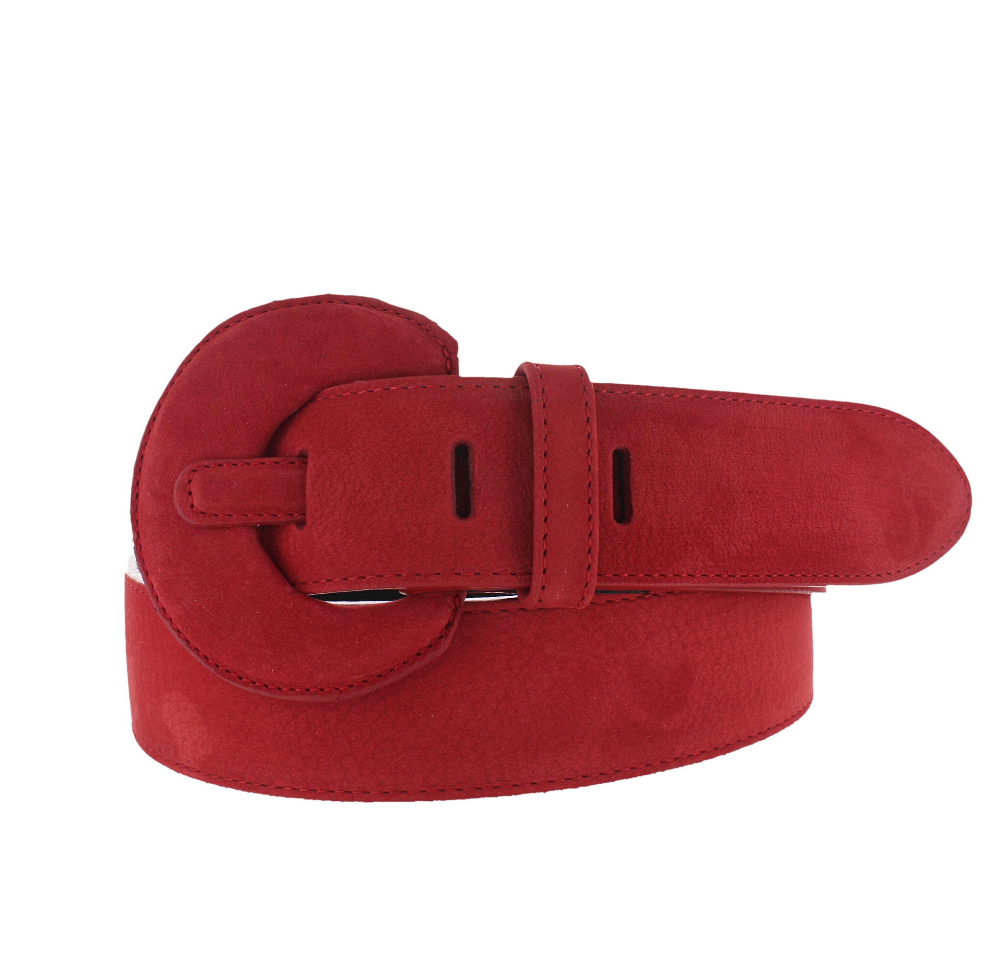 H.A.N Noémie | Nubuck damesriem 4cm | Rood
