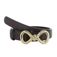 Sorella | Lederen damesriem 3cm | Donkerbruin