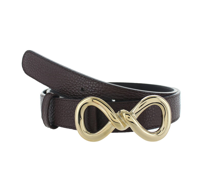 Sorella | Lederen damesriem 3cm | Donkerbruin