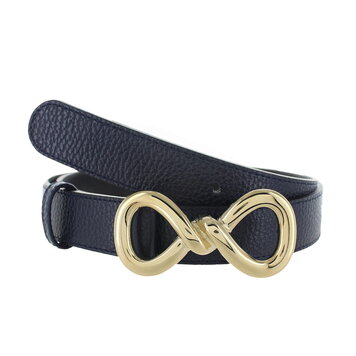 H.A.N Sorella | Lederen damesriem 3cm | Donkerblauw