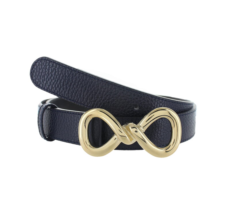 Sorella | Lederen damesriem 3cm | Donkerblauw