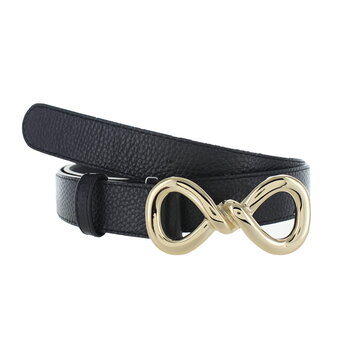 H.A.N Sorella | Lederen damesriem 3cm | Zwart