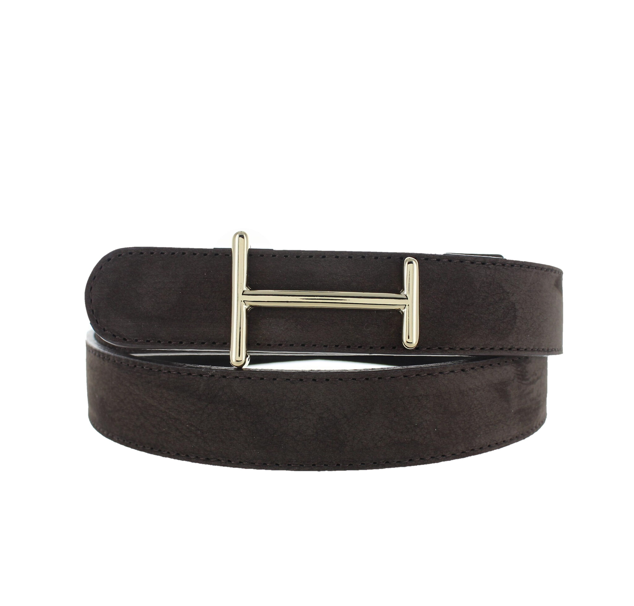 H.A.N Liliana | Nubuck damesriem 3cm | Donkerbruin