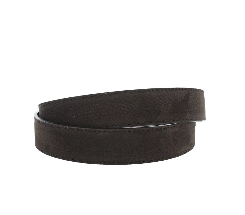 Liliana | Nubuck damesriem 3cm | Donkerbruin