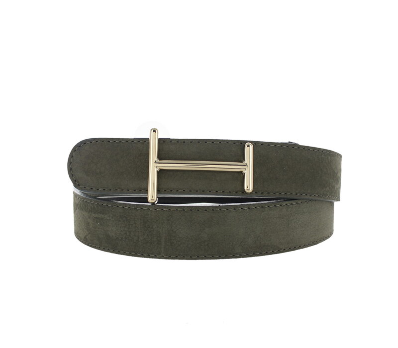 Liliana | Nubuck damesriem 3cm | Groen