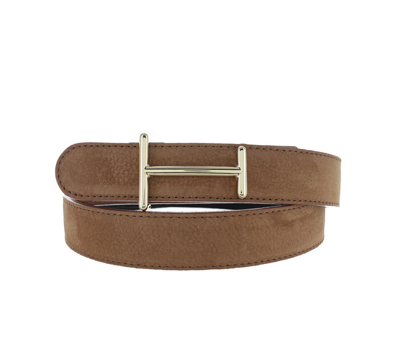 Liliana | Nubuck damesriem 3cm | Lichtbruin