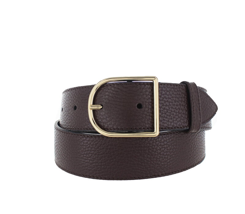 Zivy | Lederen damesriem 4cm | Donkerbruin