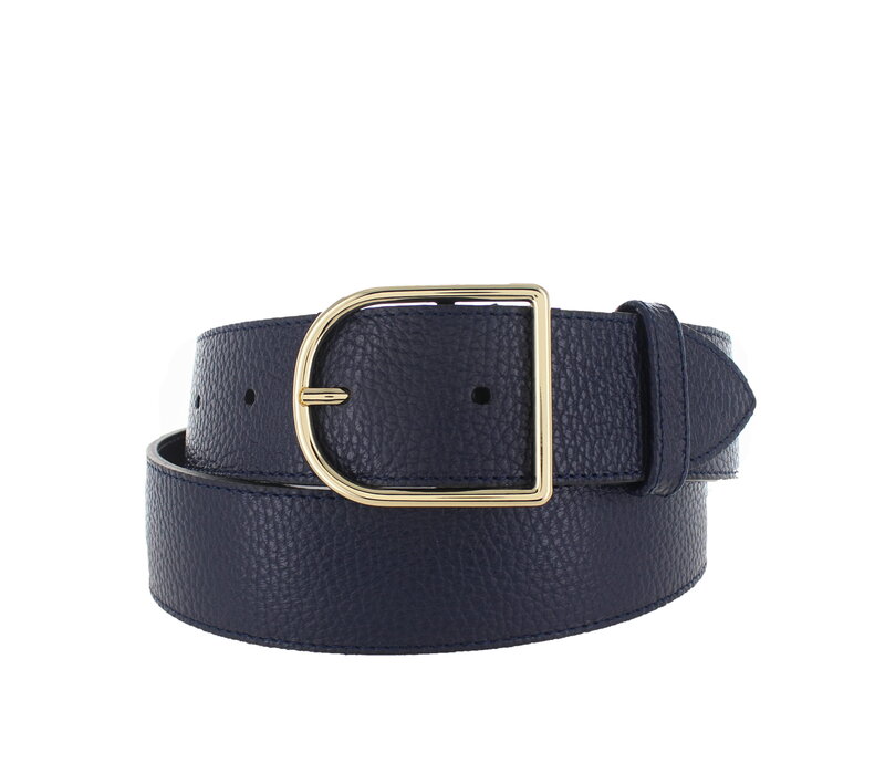 Zivy | Lederen damesriem 4cm | Donkerblauw