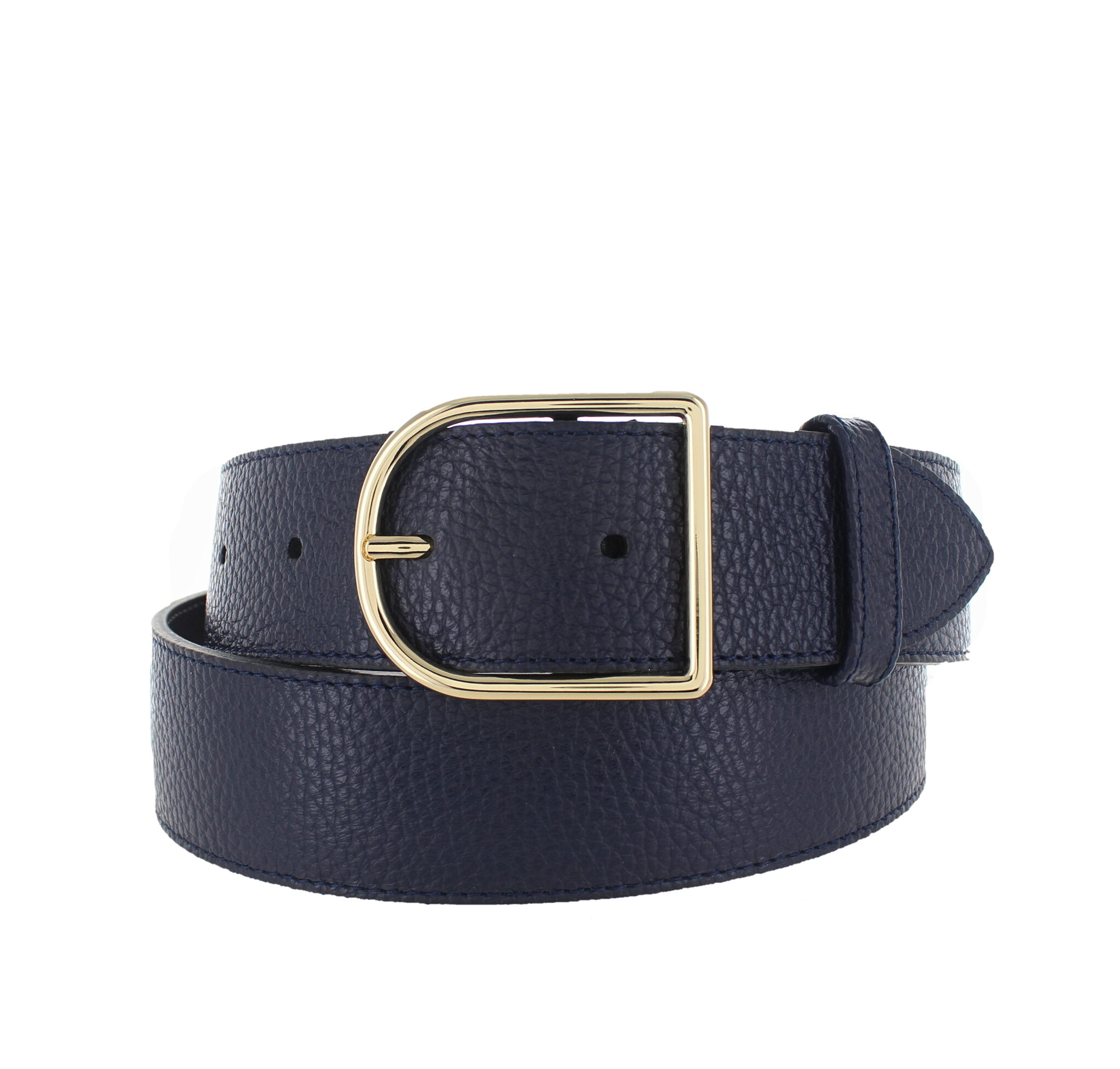 H.A.N Zivy | Lederen damesriem 4cm | Donkerblauw