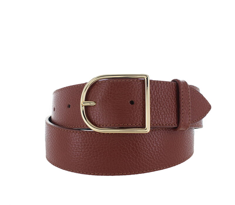 Zivy | Lederen damesriem 4cm | Cognac
