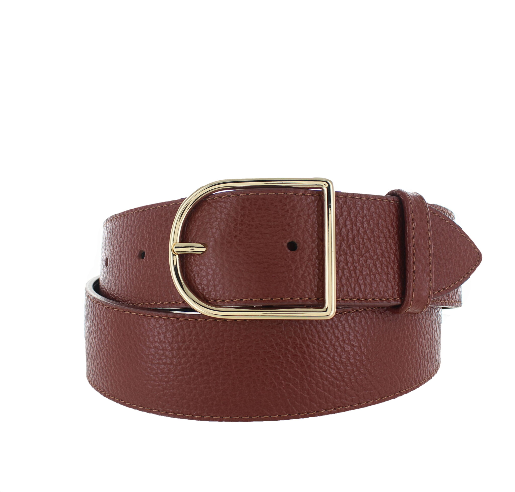 H.A.N Zivy | Lederen damesriem 4cm | Cognac