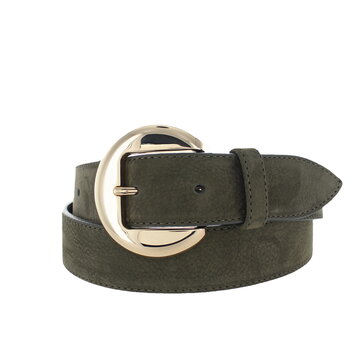 H.A.N Celine | Nubuck damesriem 3,5cm | Groen