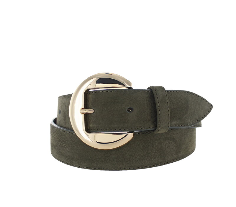 Celine | Nubuck damesriem 3,5cm | Groen