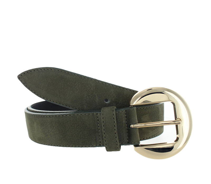 Celine | Nubuck damesriem 3,5cm | Groen