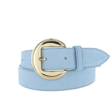 H.A.N Celine | Nubuck damesriem 3,5cm | Lichtblauw