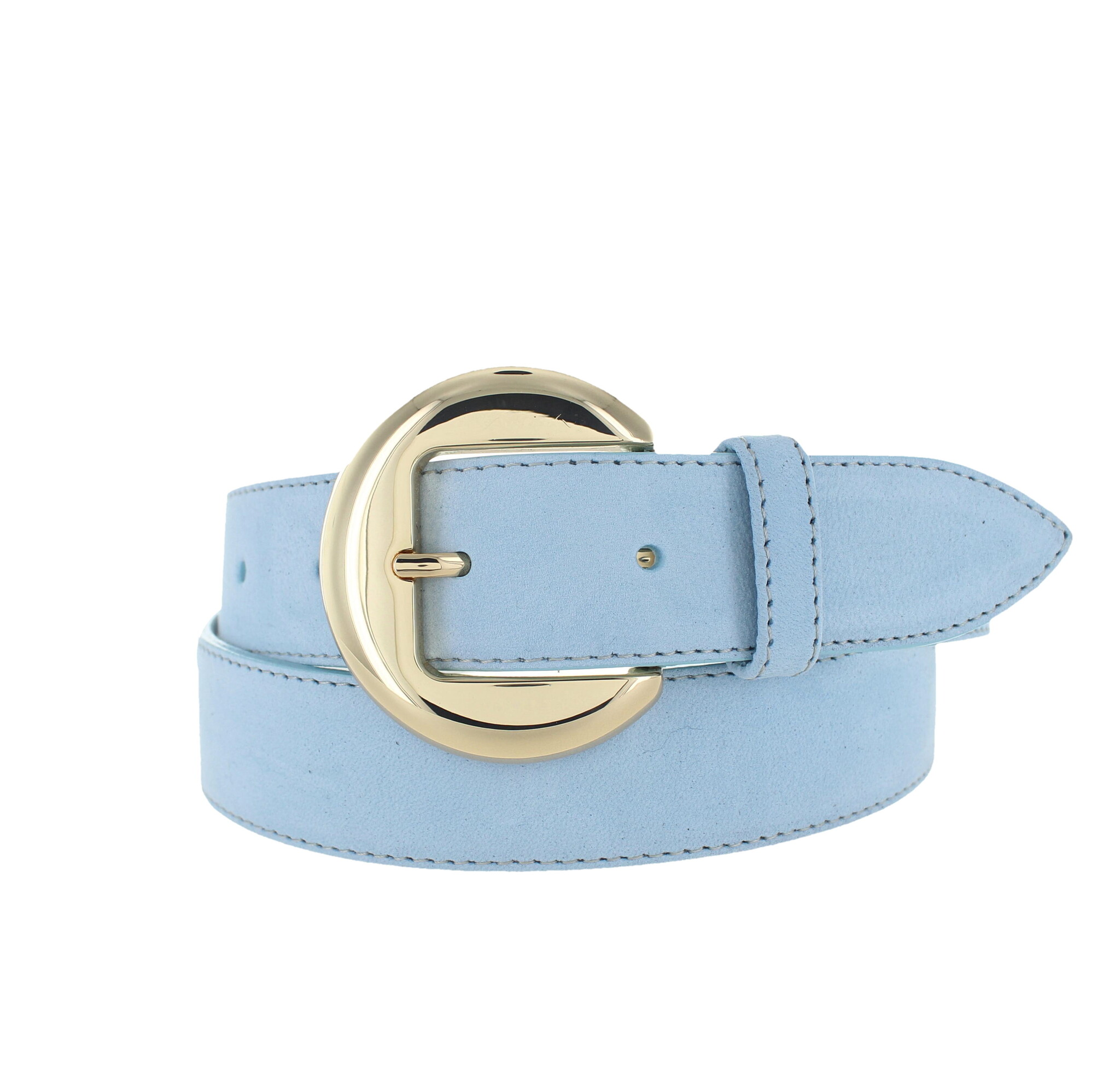 H.A.N Celine | Nubuck damesriem 3,5cm | Lichtblauw