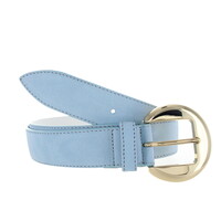 Celine | Nubuck damesriem 3,5cm | Lichtblauw